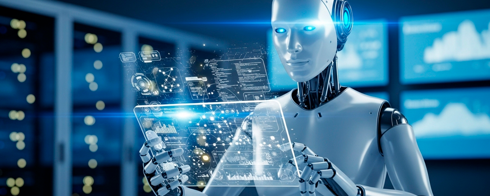 Imagem de um robô de IA