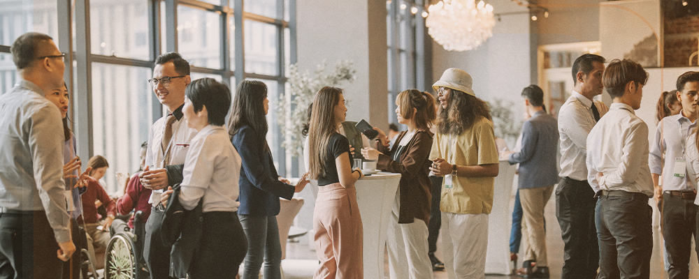 Imagem de uma confraternização de uma empresa.